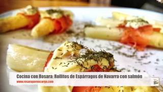 Recetas Chef Rosara Rollitos de Espárragos de Navarra con salmón [upl. by Enyt]