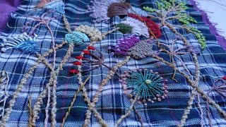 How I set up my embroidery stitches flowers sample book part 5handmade embroidery diy [upl. by Kaspar599]