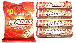 Halls Cough Candy Drops Strawberry Flavour Spain unboxing review [upl. by Shull]