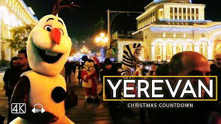 Walking Tour in Yerevan Armenia Christmas Countdown Dec 21 2023 4K 50fps [upl. by Neveda]