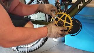 DERUIZ BAFANG BBSO2 Chainring 42T Aluminum Install narrow wide part 1 [upl. by Ignacia]