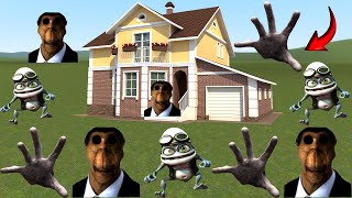 Obunga Friendly Scary Hand Nextbot And Crazy Frog Nextbot Vs Houses in Garrys Mod [upl. by Agnes]