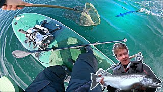 Paddle board fly fishing for Salmon  Vättern [upl. by Avonasac]