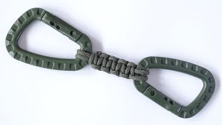 How to make a Paracord quotdoublequot Carabiner Keychain Lanyard  Cobra Knot  CBYS Tutorial  DIY [upl. by Abell762]