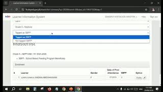 Tagging SBFP beneficiaries in the LIS [upl. by Ellirpa]