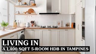 Inside A Chic 1400 Sqft HDB With A Bohemian Style Kitchen And Unique Arch Feature Wall [upl. by Ttimme]