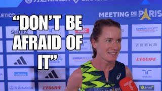 British Steeplechase CHAMPION Lizzie Bird talks starting out in the event  Paris Diamond League [upl. by Cheryl]