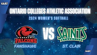 Fanshawe VS Saint Clair  OCAA Softball [upl. by Letnahs815]