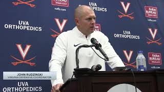 Virginia DC John Rudzinski talks after loss to Georgia Tech [upl. by Ocker]