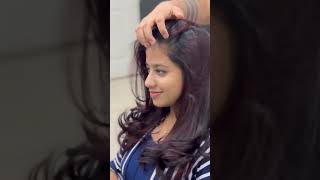 red violet colour hair highlights by admire beauty haircut hair salonshortsyoutube hairstyle [upl. by Harriett]