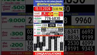 Rajshree Lottery Result 8 PM on 15112024 [upl. by Dorella584]