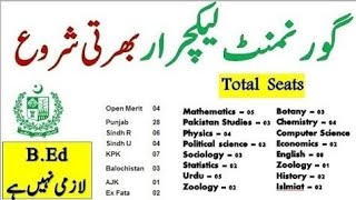 Govt Lecturer Jobs 2024 All Pakistan  Online Apply [upl. by Nawiat]