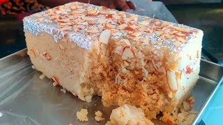 Halwai Style Ajmeer Milk Cake Recipe  Panjabi Milk Ajmeri Cake Sweet  Indian Sweets Making Videos [upl. by Tressa755]