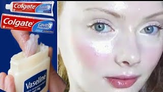 TOOTHPASTE and face mask with VASELINEGlowing skin without wrinkles [upl. by Schwenk846]