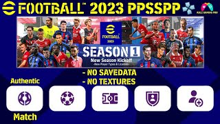 eFootball 2023 PPSSPP Chelito 19  PES 2023 PSP C19 ISO No SaveData amp No Textures Graphics 4k [upl. by Hanimay]