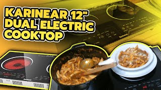 Karinear 12quot Dual Electric Cooktop Review amp Penne Alla Bolognese [upl. by Nichol562]