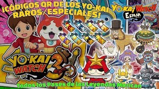 GUÍA DE YOKAI WATCH 3 ¡Códigos QR de los pases de todas las Leyendas Merican [upl. by Ong]