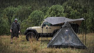 SOLO Camping in the RAIN  RELAX SLEEP and Eat in the TENT  Rain ASMR [upl. by Vacla643]