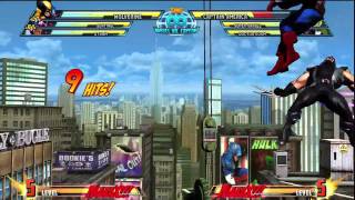 Easy MVC3 Wolverine Combo for decent damage [upl. by Ahseiyk]