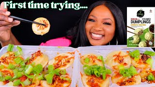 FIRST TIME TRYING KOREAN STYLE DUMPLINGS  KOREAN DUMPLINGS MUKBANG [upl. by Demona]