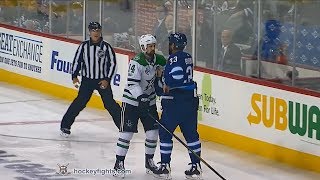 Jamie Benn vs Dustin Byfuglien Nov 2 2017 [upl. by Ledif]