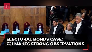 Electoral bonds case CJI Chandrachud makes strong observations questions selective anonymity [upl. by Eimaral]