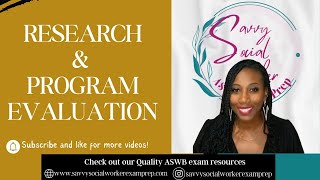 RESEARCH DESIGN AND EVALUATION ASWB EXAM [upl. by Htrowslle89]