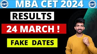 MBA CET Results on 24th MARCH 2024  Fake MBA CET Result Dates [upl. by Nwahsek465]