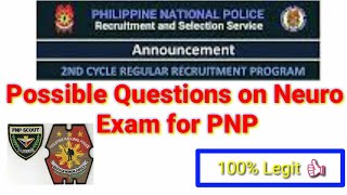 Possible Neuro Written Exam Questions for PNP BFP BJMP AFP and etc [upl. by Alikee]