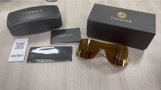 Versace Sunglasses Womens 2240 100263 Bronze 40140140 [upl. by Ativak]