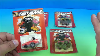 1985 FAST MACS FULL SET OF 4 McDONALDS HAPPY MEAL COLLECTIBLES VIDEO REVIEW [upl. by Htesil920]