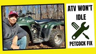 WHY WONT MY ATV IDLE WITHOUT DYING  Suzuki Eiger Fuel Petcock Fix [upl. by Luehrmann]