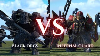 WARHAMMER III Total War  Black Orcs VS Infernal Guard [upl. by Levitan]