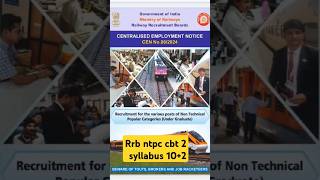 Rrb ntpc cbt 2 syllabus 102 complete ✅💯 [upl. by Bordie]