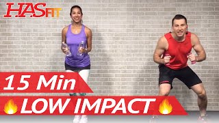 15 Min Low Impact Aerobics  Quiet Cardio Workout for Beginners with No Jumping  Easy Exercises [upl. by Mady]