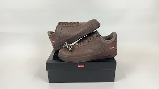 Nike Air Force 1 Low Supreme Baroque Brown CU9225200 [upl. by Ardnu]