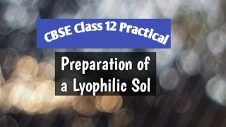 CBSE Class 12 Practical  Preparation of a Lyophilic sol of Starch [upl. by Caddric75]