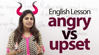 Difference between the words  Angry and Upset  English Speaking Lesson [upl. by Sokin]