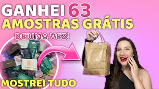 🤩 GANHEI 63 AMOSTRAS GRÁTIS DE UMA SÓ VEZ ❤️ perfumes hidratantes maquiagem etc [upl. by Aziul633]