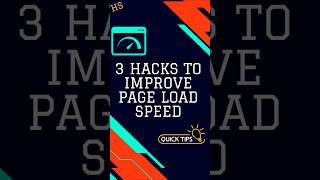 3 hacks to improve page loading speed seo seotips pageloading technicalseo onpageseo [upl. by Yffub]