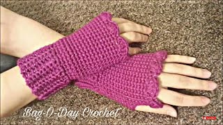 How to Crochet Fingerless Gloves [upl. by Ecyak158]