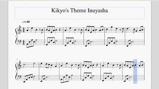 Kikyos Theme Inuyasha Piano Sheet Easy [upl. by Cadmann]