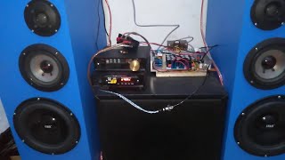 Amplifier Gainclone LM1875  Speaker 3way 8 inch [upl. by Ydnor]