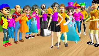 Scary Teacher 3D vs Squid Game Clothes Beautiful and Error Dressing Room Challenge Miss T vs Granny [upl. by Ynoyrb]