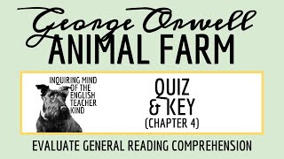 Animal Farm by George Orwell Chapter 4 Quiz and Answer Key [upl. by Wilburn]