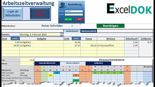 Automatisierte Arbeitszeiterfassung in Excel [upl. by Constancia585]