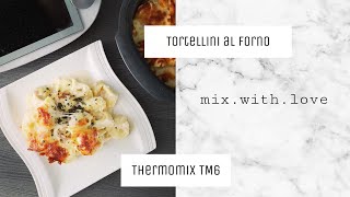 Tortellini in Schinken Sahne Soße mit Käse überbacken 😍 Thermomix TM6 [upl. by Aicella390]