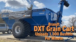 Brandt DXT Grain Cart Unloads 1000 Bushels Per Minute [upl. by Hadwin]