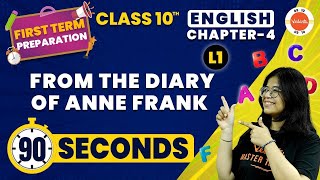 From the Diary of Anne Frank in 90 Seconds  CBSE Class 10 English Chapter 4 NCERT English Class 10 [upl. by Adaha486]