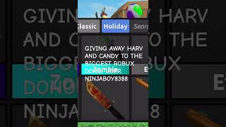 HARVESTER GIVEAWAY mm2 roblox trending fyp [upl. by Stratton]